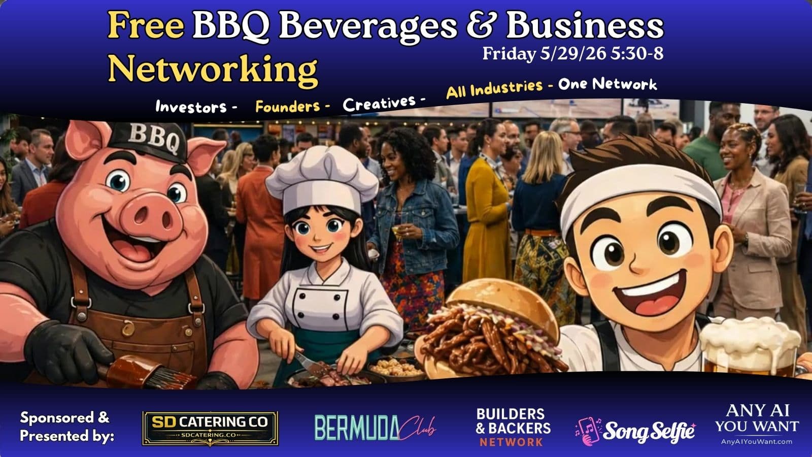 Free BBQ, Beverages & Biz Networking @ Bermuda Club